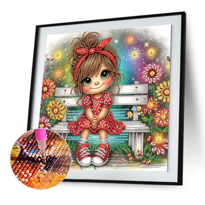 Cute Little Girl - Special Shaped Drill Diamond Painting 30*30CM