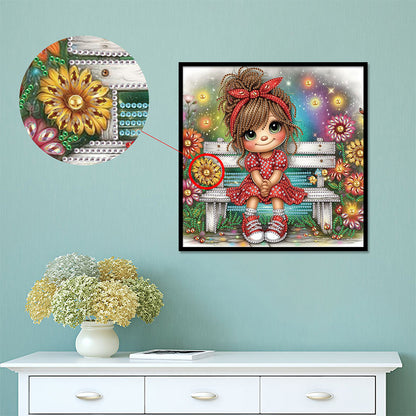 Cute Little Girl - Special Shaped Drill Diamond Painting 30*30CM