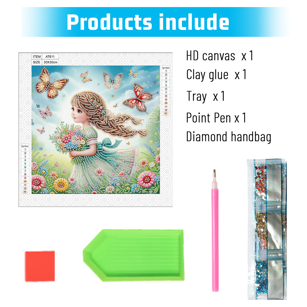 Cute Little Girl - Special Shaped Drill Diamond Painting 30*30CM