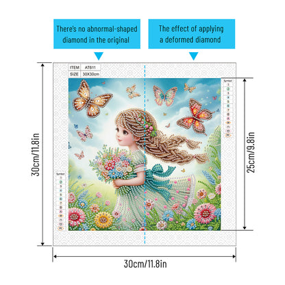 Cute Little Girl - Special Shaped Drill Diamond Painting 30*30CM