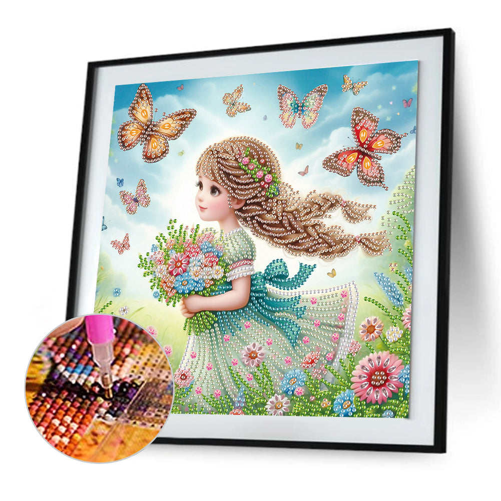 Cute Little Girl - Special Shaped Drill Diamond Painting 30*30CM