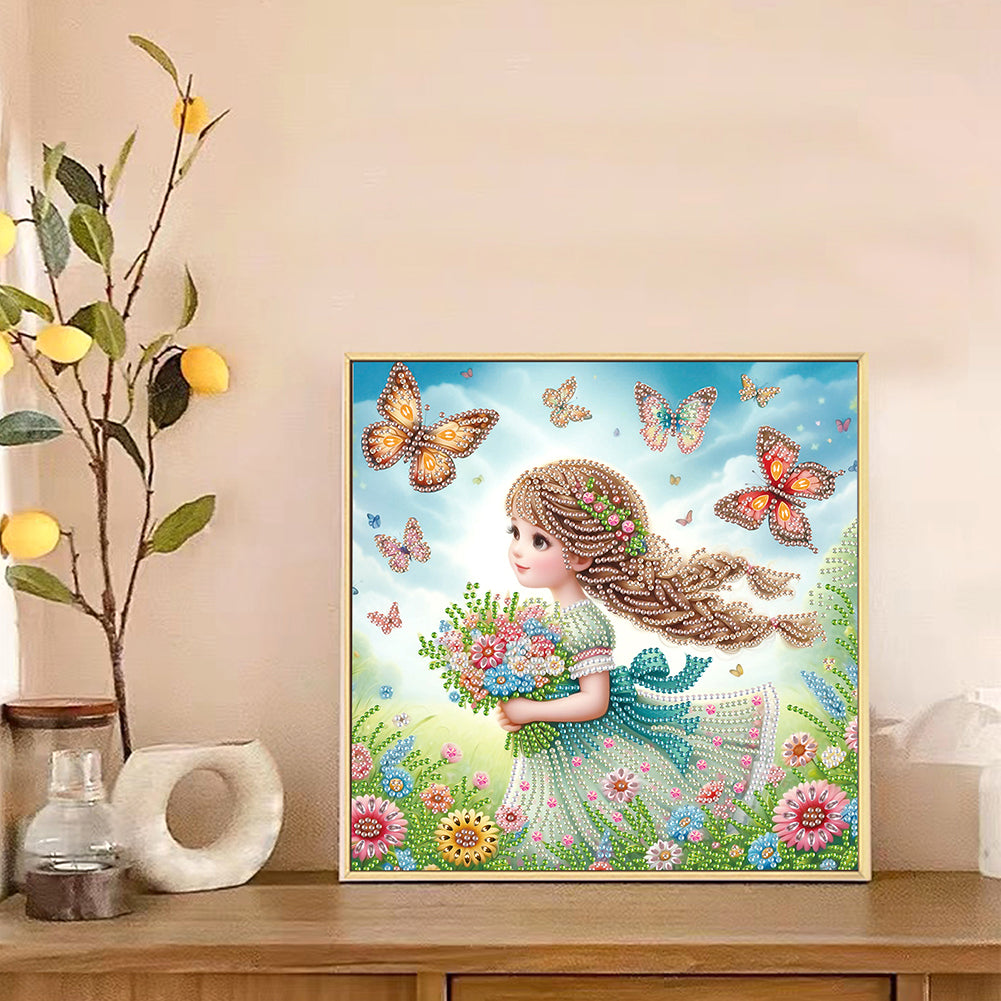 Cute Little Girl - Special Shaped Drill Diamond Painting 30*30CM