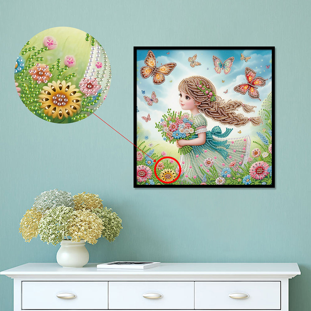 Cute Little Girl - Special Shaped Drill Diamond Painting 30*30CM