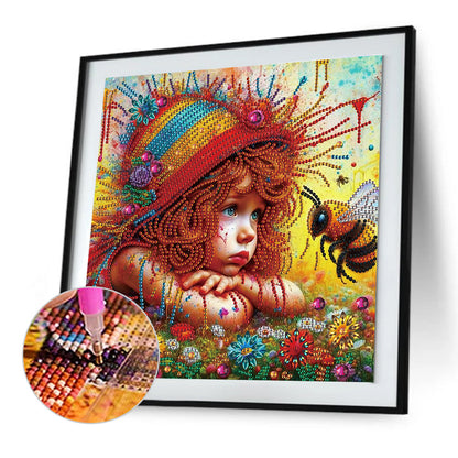 Cute Little Girl - Special Shaped Drill Diamond Painting 30*30CM