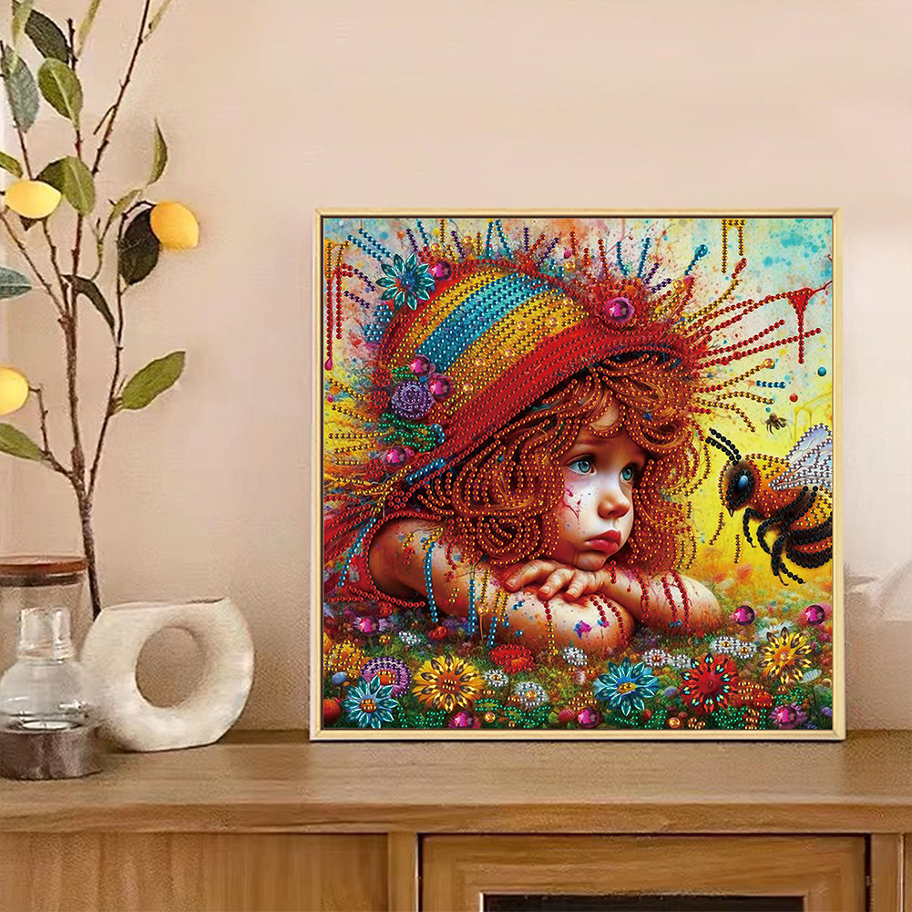 Cute Little Girl - Special Shaped Drill Diamond Painting 30*30CM