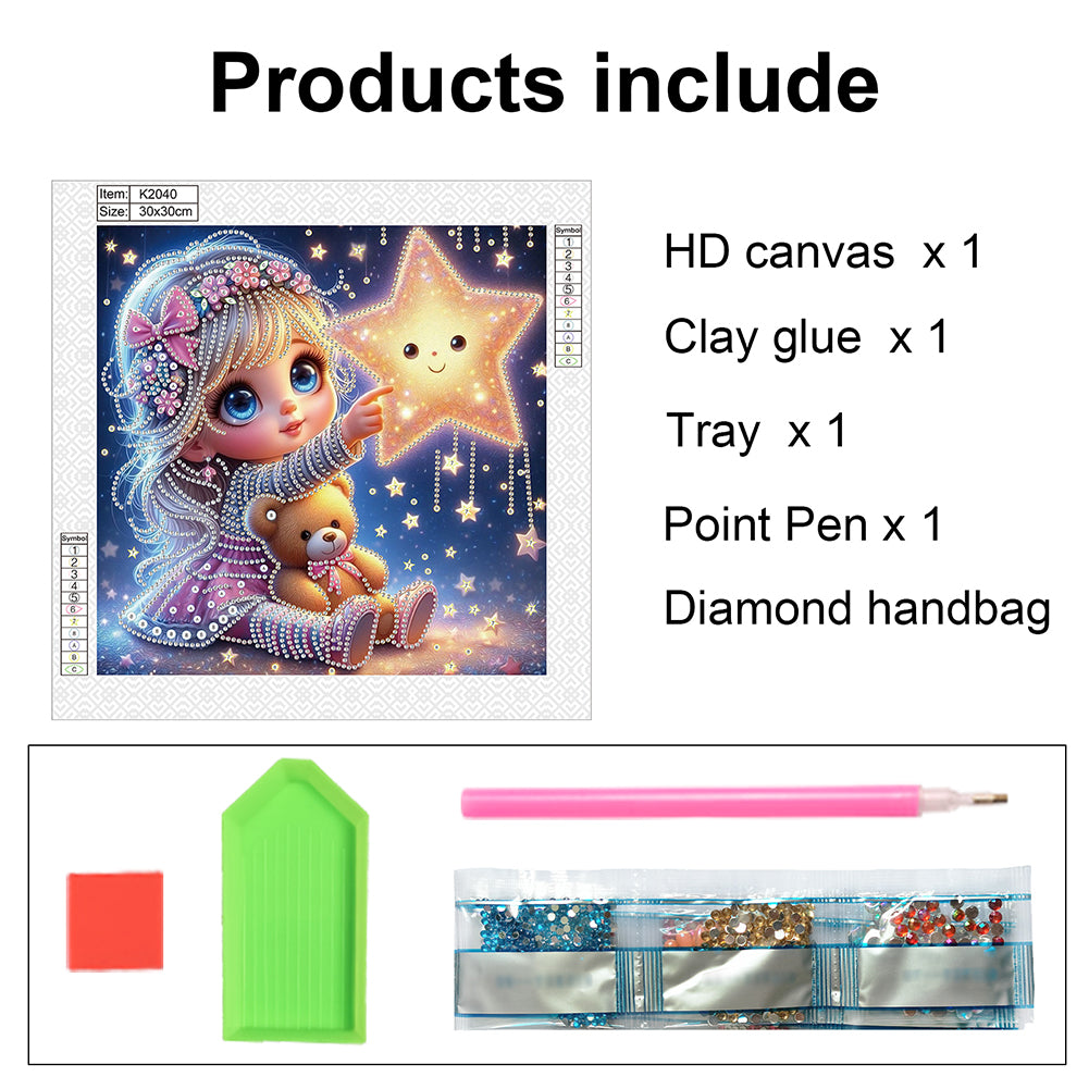 Cute Little Girl - Special Shaped Drill Diamond Painting 30*30CM