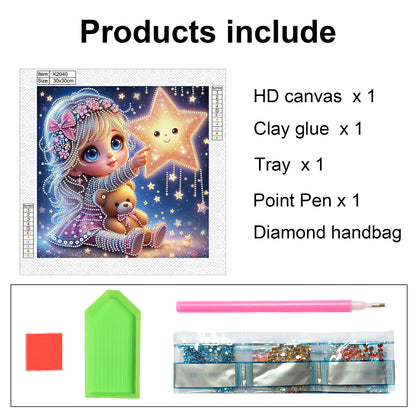 Cute Little Girl - Special Shaped Drill Diamond Painting 30*30CM