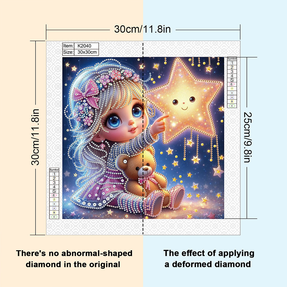 Cute Little Girl - Special Shaped Drill Diamond Painting 30*30CM