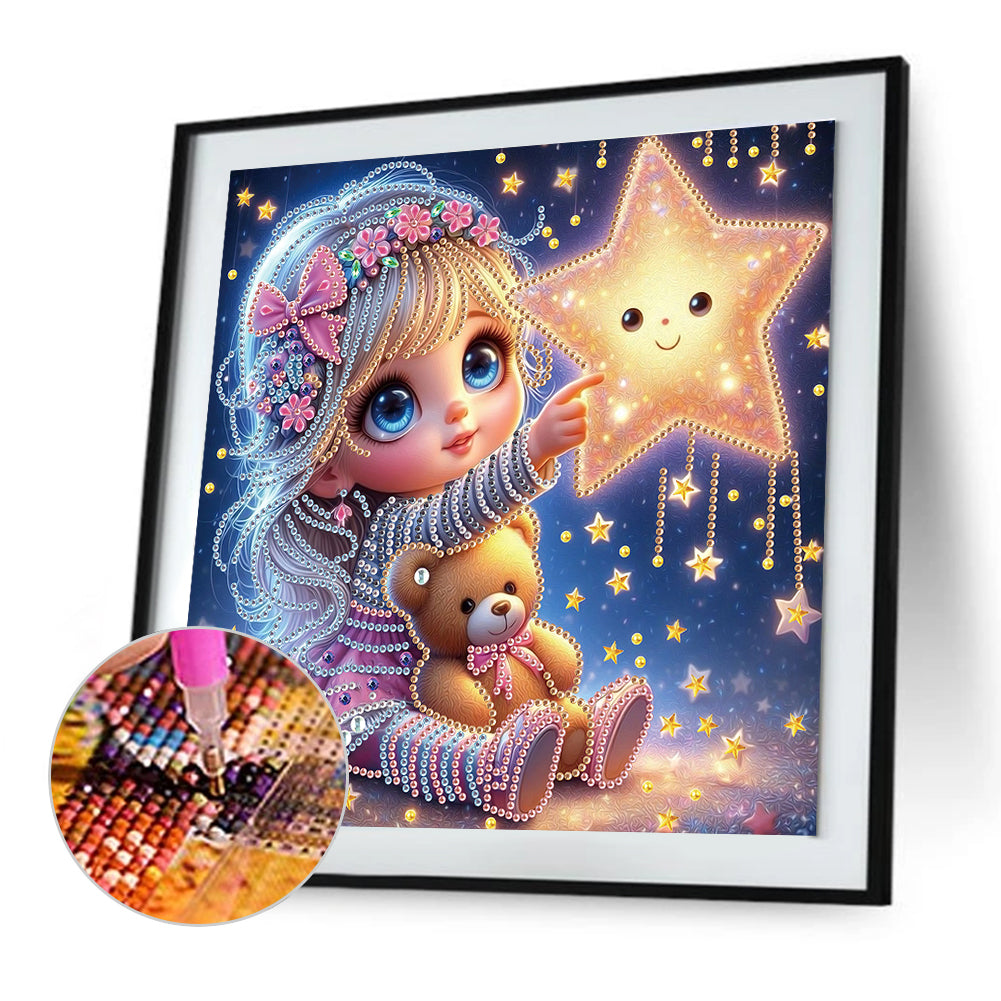 Cute Little Girl - Special Shaped Drill Diamond Painting 30*30CM