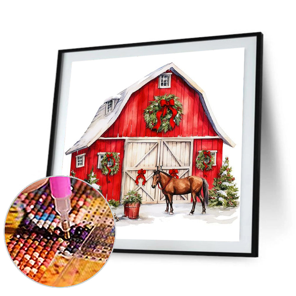 Christmas House - Full Round Drill Diamond Painting 40*40CM