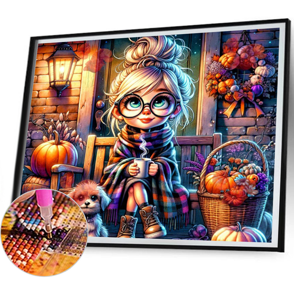 Pumpkin Girl - Full Square Drill Diamond Painting 50*45CM