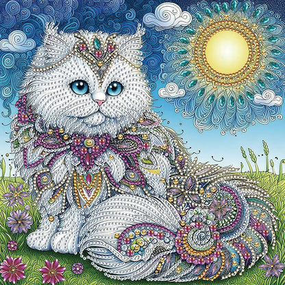 White Cat Butterfly Whale Parrot - Special Shaped Drill Diamond Painting 30*30CM