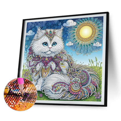 White Cat Butterfly Whale Parrot - Special Shaped Drill Diamond Painting 30*30CM