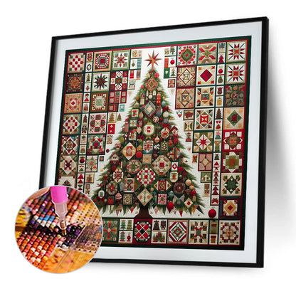 Fabric Christmas Tree - Full Round Drill Diamond Painting 50*50CM