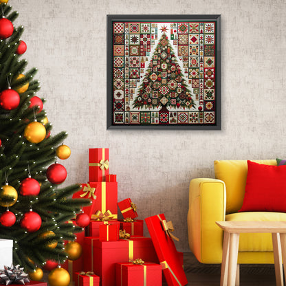 Fabric Christmas Tree - Full Round Drill Diamond Painting 50*50CM