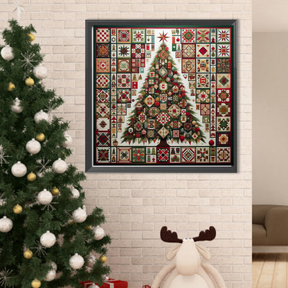 Fabric Christmas Tree - Full Round Drill Diamond Painting 50*50CM