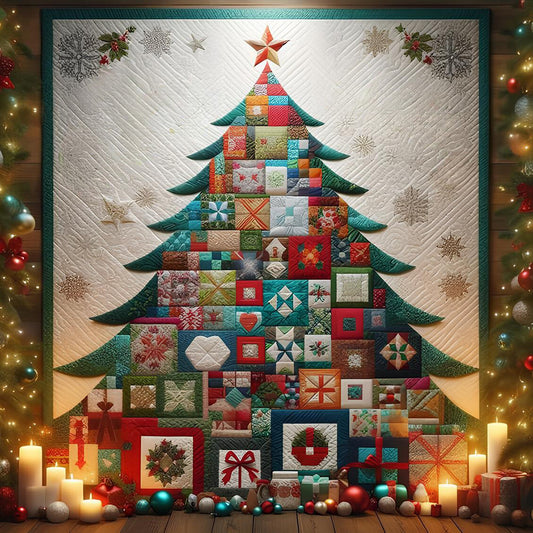 Candle Cloth Christmas Tree - Full Round Drill Diamond Painting 50*50CM