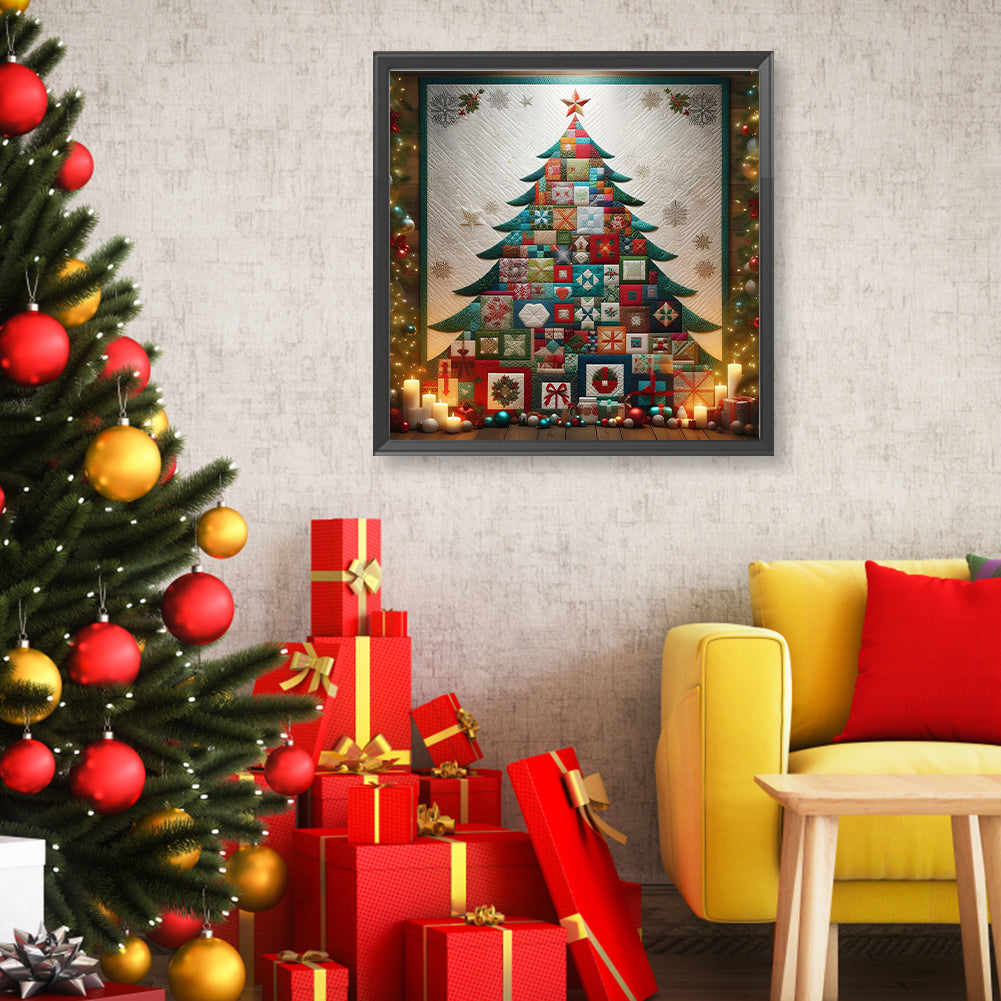 Candle Cloth Christmas Tree - Full Round Drill Diamond Painting 50*50CM