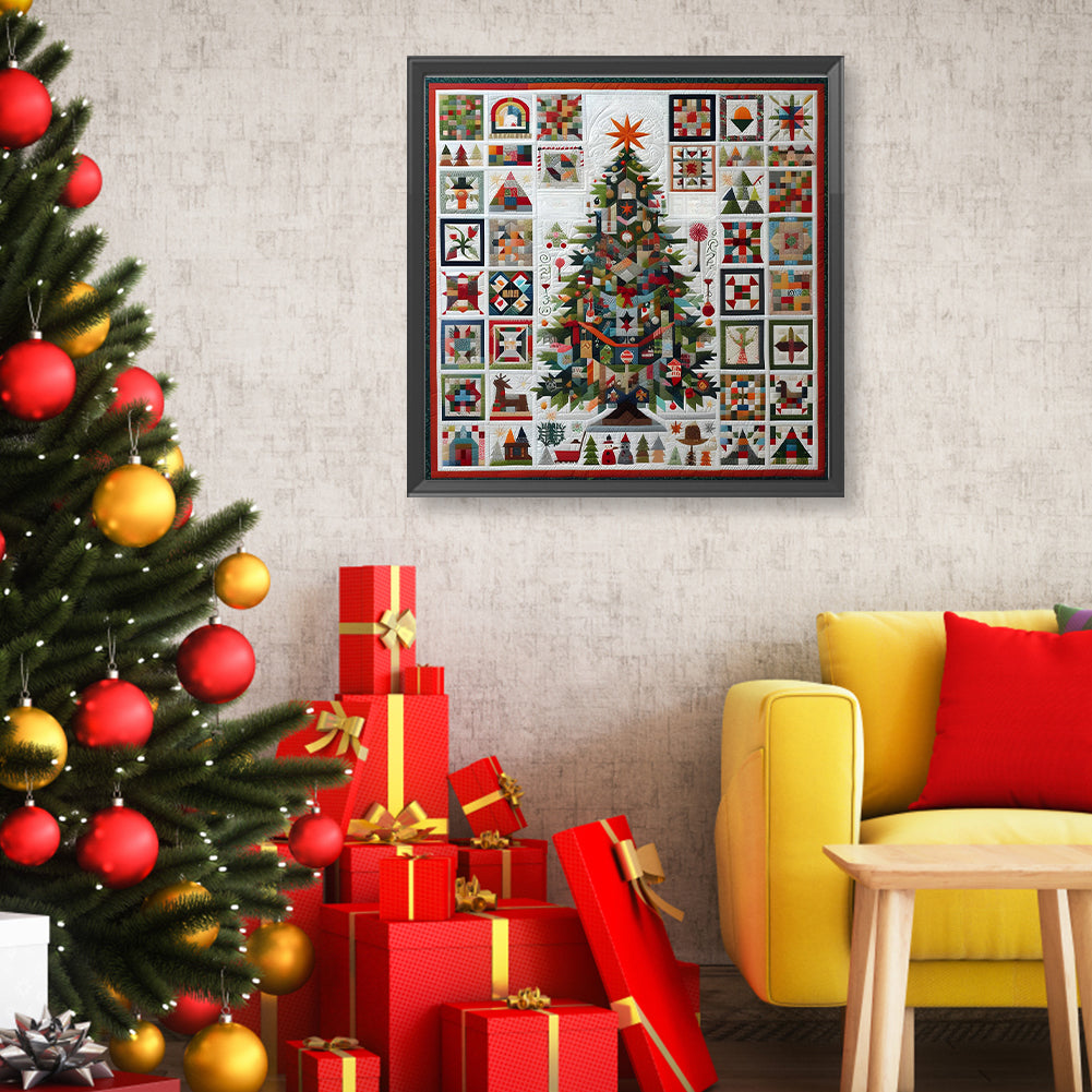 Embroidered Christmas Tree - Full Round Drill Diamond Painting 50*50CM