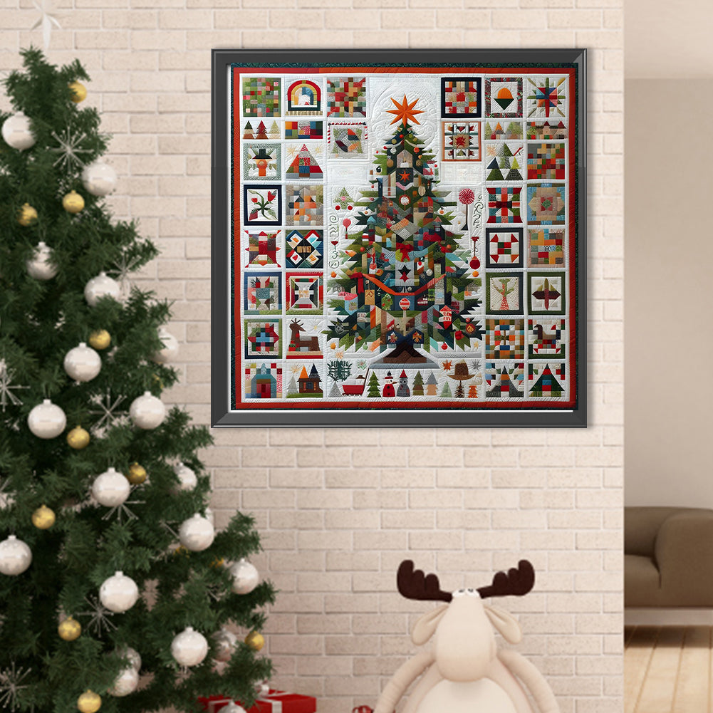 Embroidered Christmas Tree - Full Round Drill Diamond Painting 50*50CM