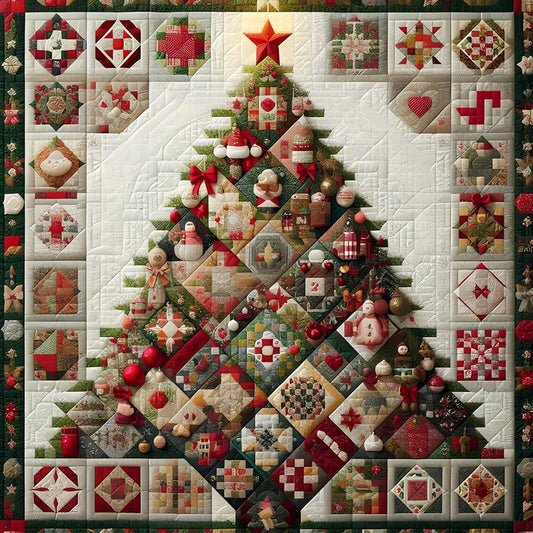 Red Star Cloth Christmas Tree - Full Round Drill Diamond Painting 50*50CM