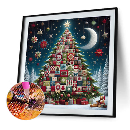 Crescent Moon Christmas Tree - Full Round Drill Diamond Painting 50*50CM