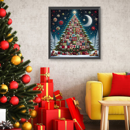 Crescent Moon Christmas Tree - Full Round Drill Diamond Painting 50*50CM