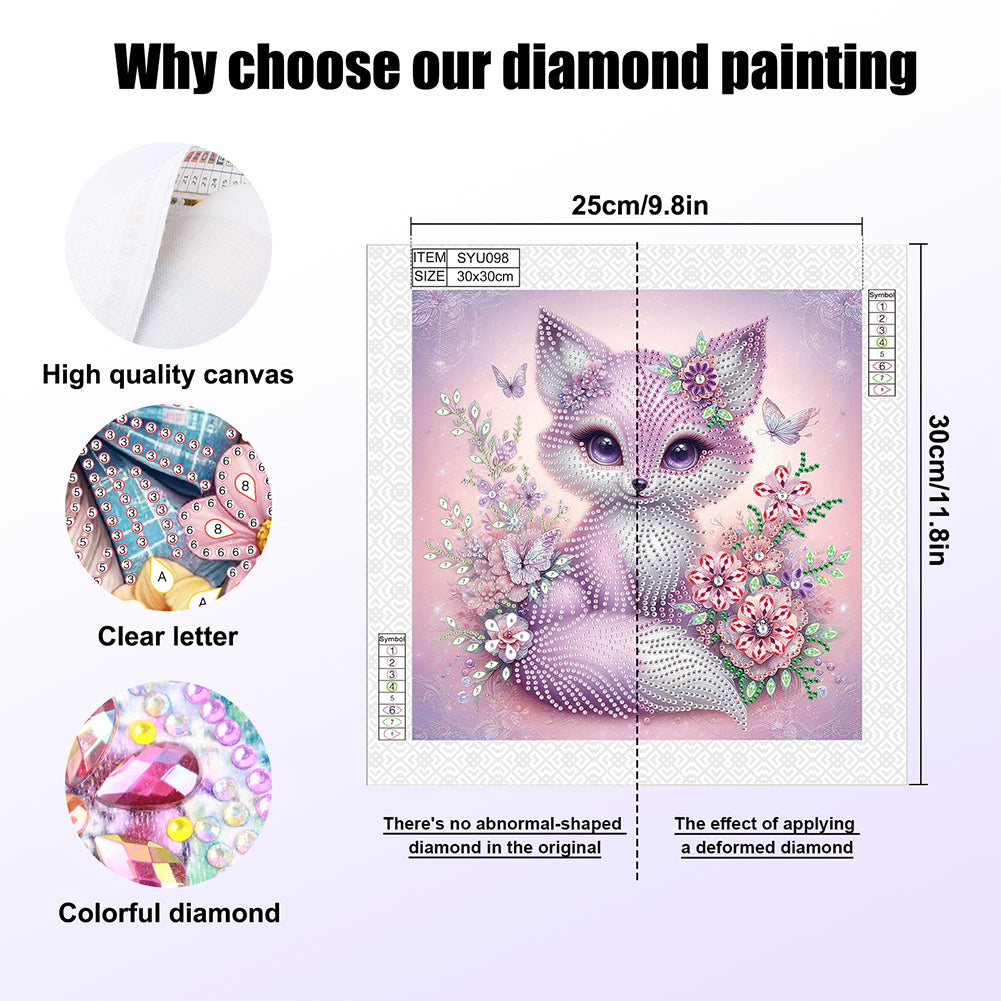 Fox - Special Shaped Drill Diamond Painting 30*30CM