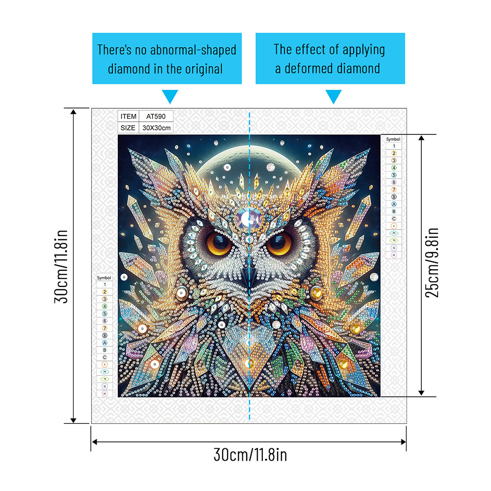 Owl - Special Shaped Drill Diamond Painting 30*30CM