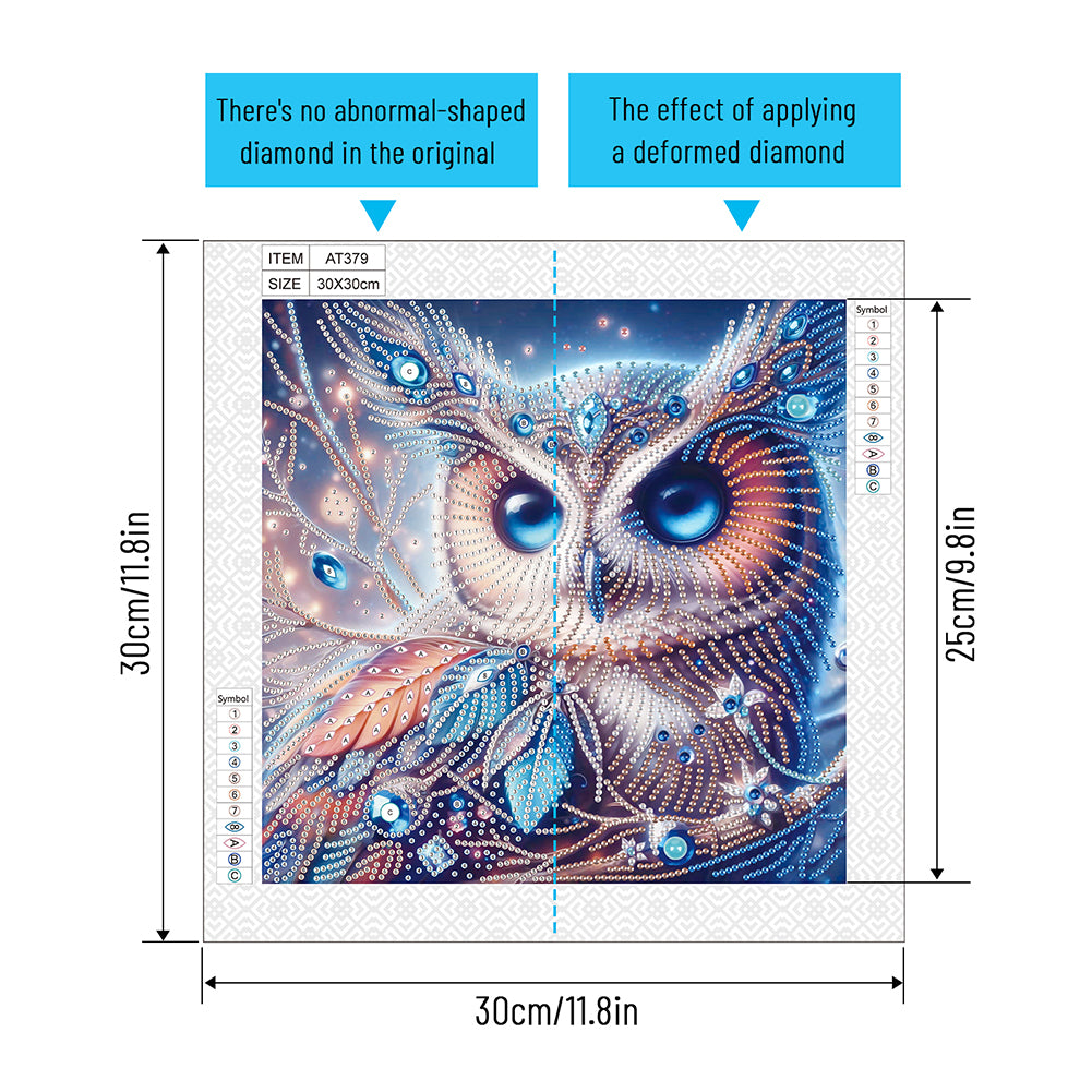 Owl - Special Shaped Drill Diamond Painting 30*30CM