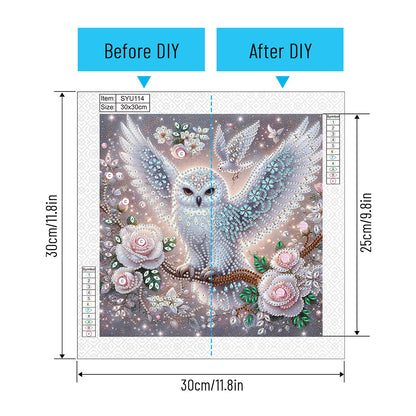 Owl - Special Shaped Drill Diamond Painting 30*30CM