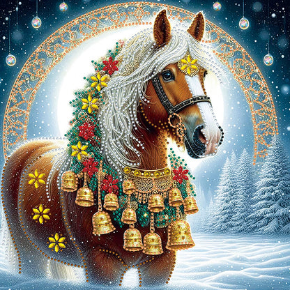 Christmas Horse - Special Shaped Drill Diamond Painting 40*40CM