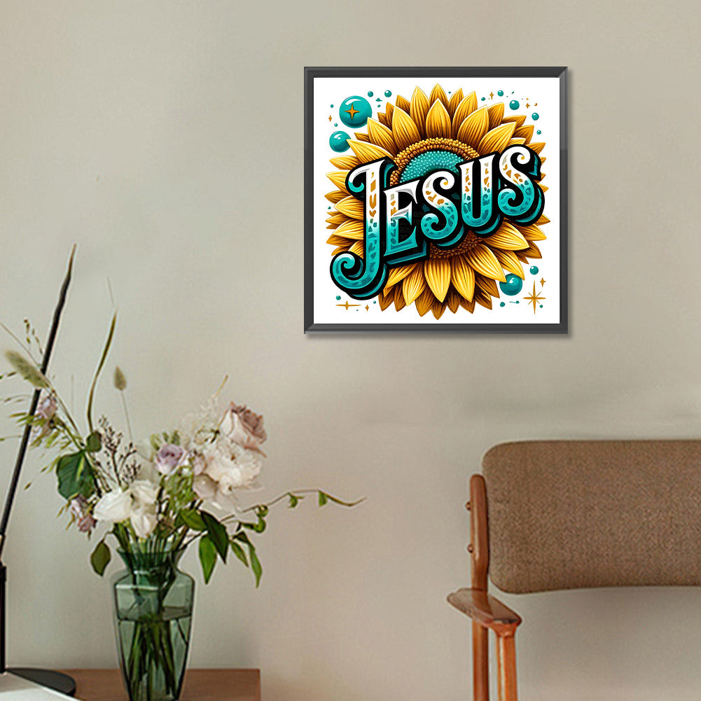 Sunflower Jesus - Full Round Drill Diamond Painting 30*30CM