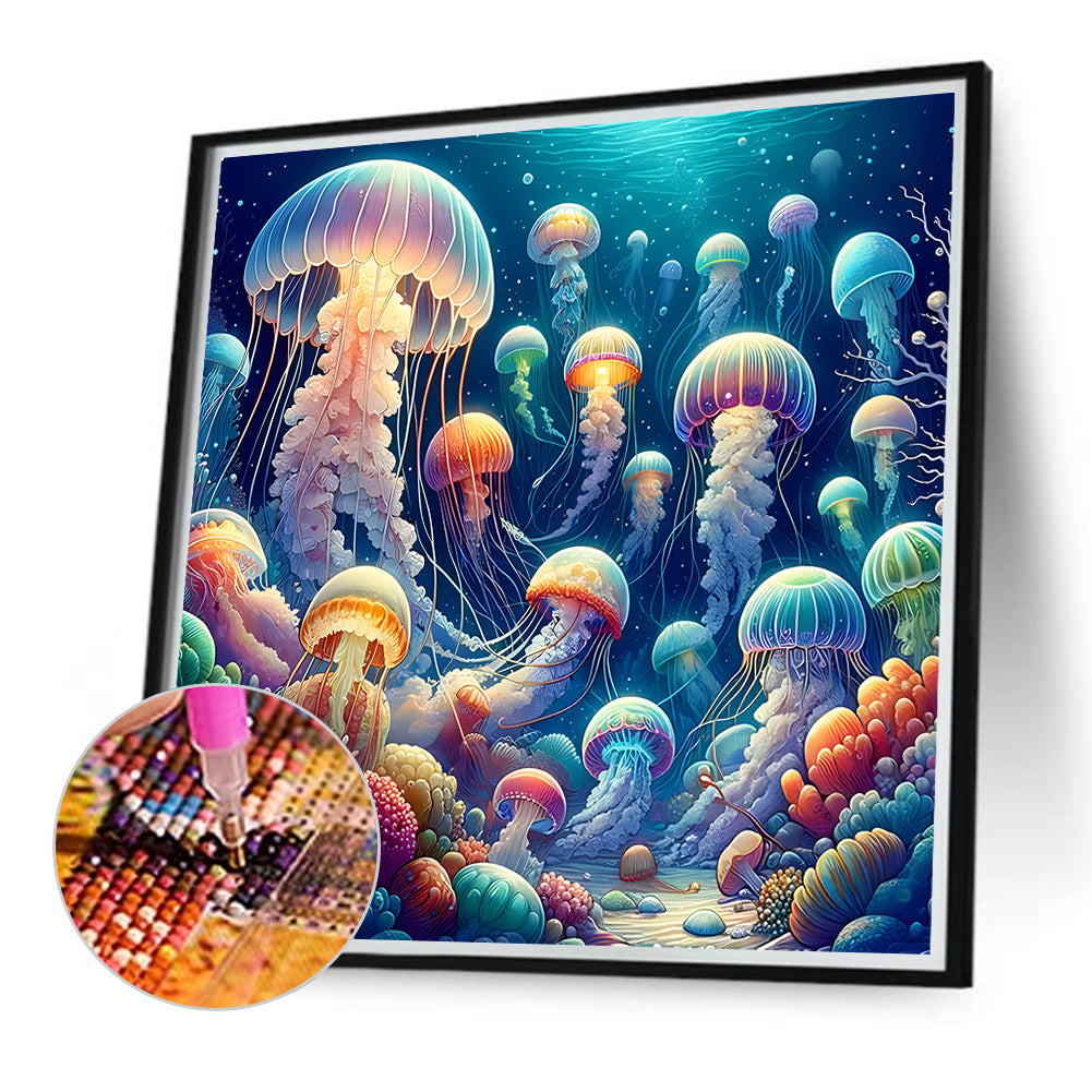 Undersea Jellyfish - Full Round Drill Diamond Painting 40*40CM