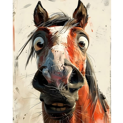 Funny Horse - Full Round Drill Diamond Painting 40*50CM