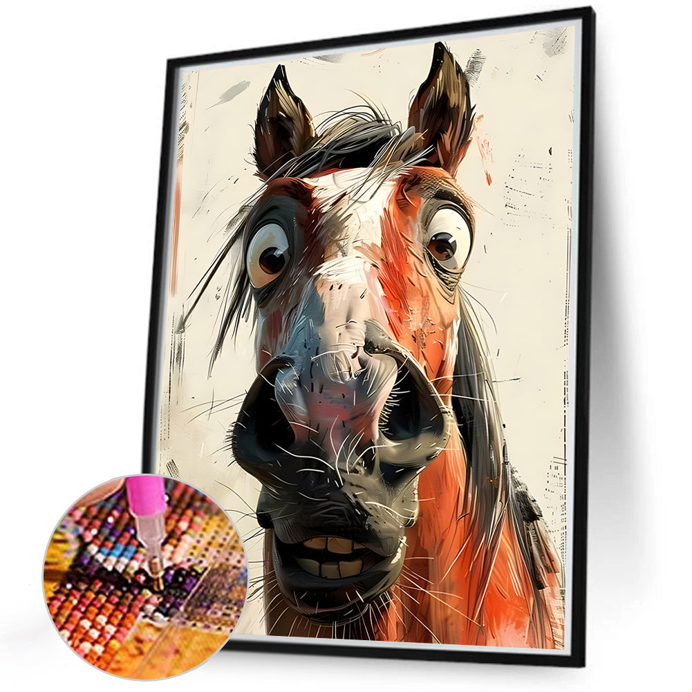 Funny Horse - Full Round Drill Diamond Painting 40*50CM