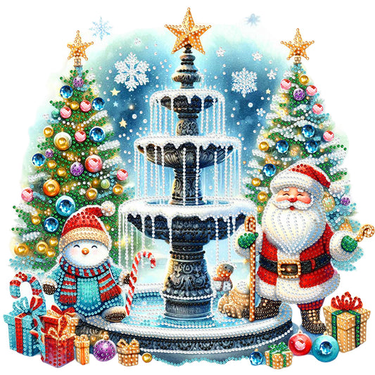 Christmas Fountain - Special Shaped Drill Diamond Painting 40*40CM