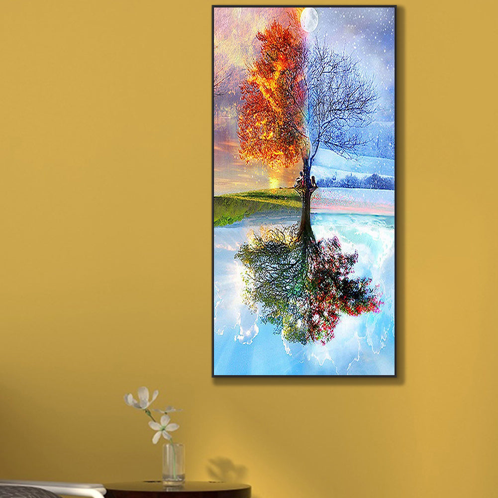 Four Seasons Tree - Full Round Drill Diamond Painting 45*85CM