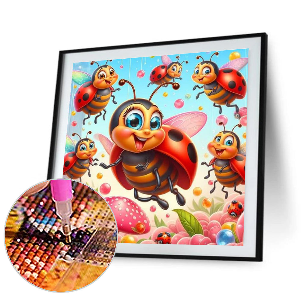 Ladybug - Full Round Drill Diamond Painting 30*30CM