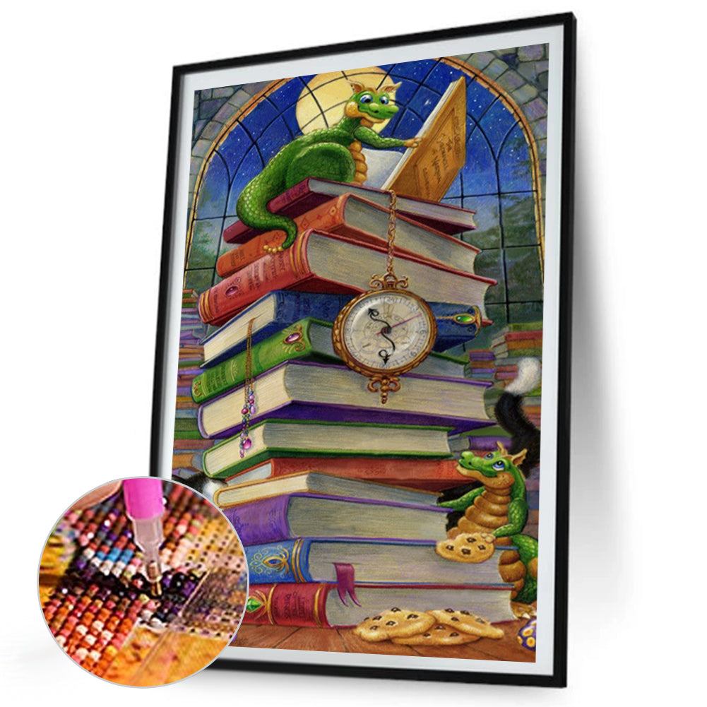Book Dragon - Full AB Square Drill Diamond Painting 40*60CM
