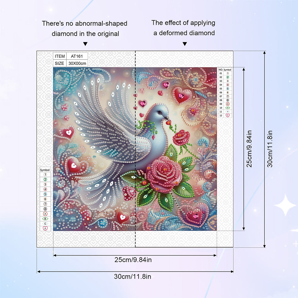 Pigeon - Special Shaped Drill Diamond Painting 30*30CM