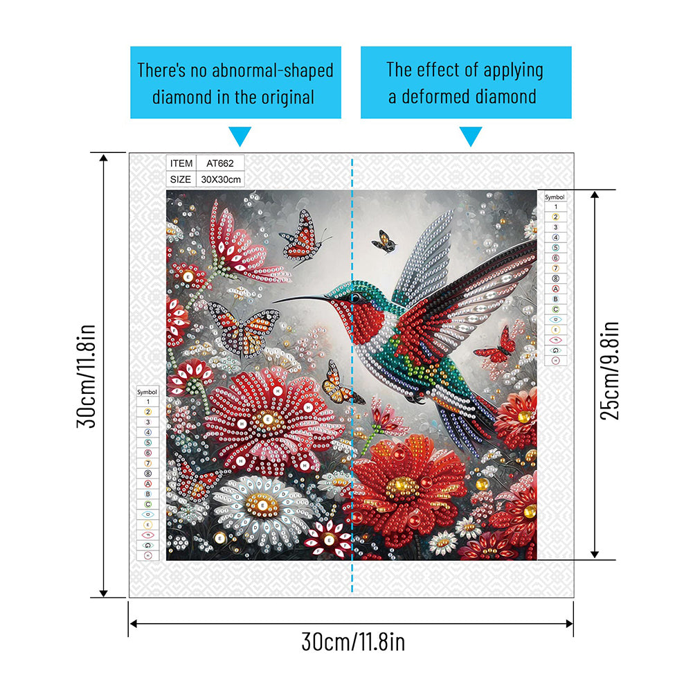 Hummingbird - Special Shaped Drill Diamond Painting 30*30CM