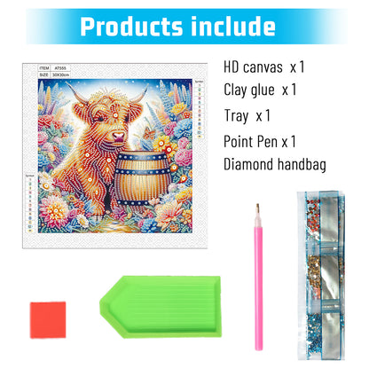 Highland Yak - Special Shaped Drill Diamond Painting 30*30CM