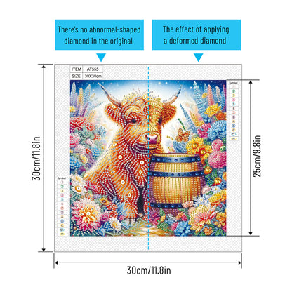 Highland Yak - Special Shaped Drill Diamond Painting 30*30CM