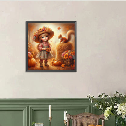 Autumn Girl - Full Round Drill Diamond Painting 40*40CM