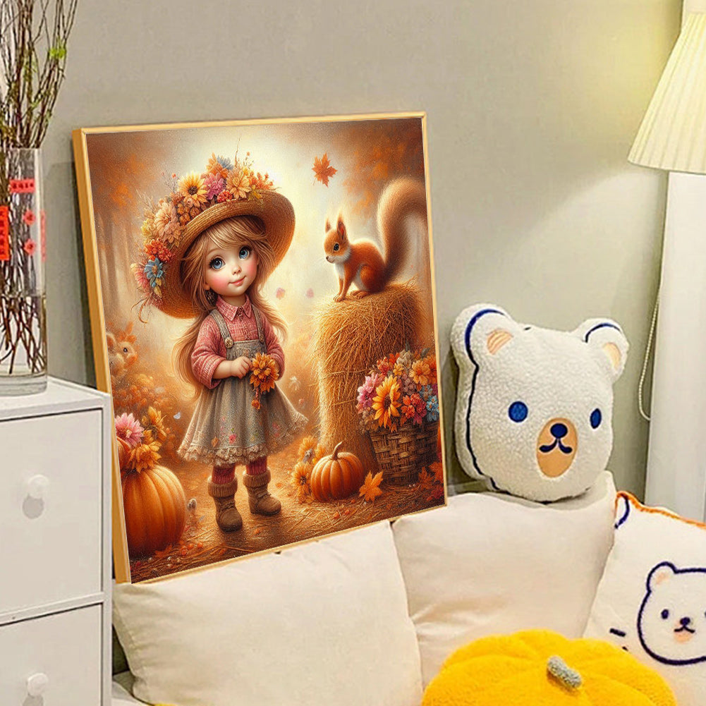 Autumn Girl - Full Round Drill Diamond Painting 40*40CM