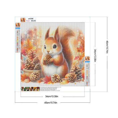 Autumn Squirrel - Full Round Drill Diamond Painting 40*40CM