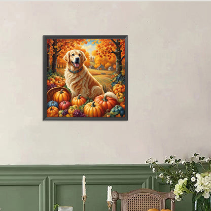 Autumn Dogs - Full Round Drill Diamond Painting 40*40CM