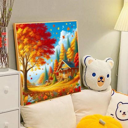 Autumn Scenery - Full Round Drill Diamond Painting 40*40CM