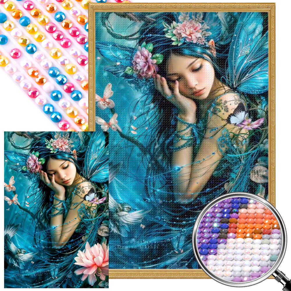 Sleeping Fairy - Full AB Round Drill Diamond Painting 40*60CM